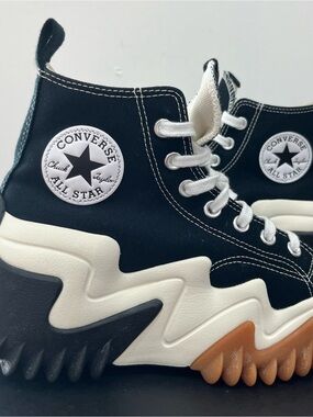 Converse Run Star Motion High Top Platform Sneakers Black White Gum Unisex